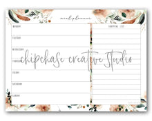 Load image into Gallery viewer, Magnetic Meal Planner ~ Leaves & Feathers - Chipchase Creative Studio
