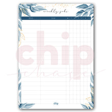 Load image into Gallery viewer, Magnetic Chore Chart ~ Aqua & Gold Leaves