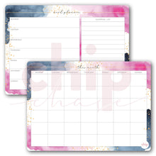 Load image into Gallery viewer, SET OF 3 ~ Magnetic Monthly Calendar, Meal Planner &amp; A4 Desk Pad/Notepad- Watercolour
