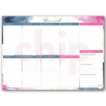 Load image into Gallery viewer, A4 Notepad ~ Weekly Planner ~ Watercolour