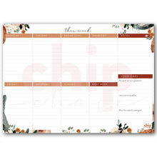 Load image into Gallery viewer, A4 Notepad ~ Weekly Planner ~ Leaves &amp; Feathers
