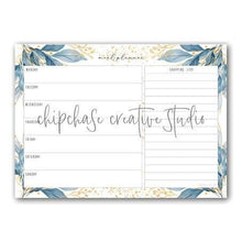 Load image into Gallery viewer, Magnetic Meal Planner ~ Aqua & Gold Leaves - Chipchase Creative Studio