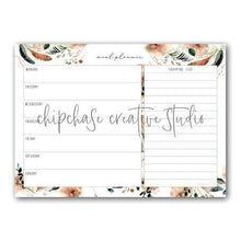 Load image into Gallery viewer, Magnetic Meal Planner ~ Leaves & Feathers - Chipchase Creative Studio
