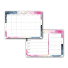 Load image into Gallery viewer, Magnetic Organisers ~ Set of 2 ~ Magnetic Monthly Calendar &amp; Meal Planner ~ Watercolour - Chipchase Creative Studio
