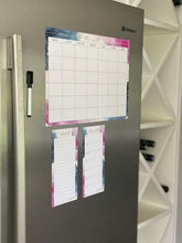 Load image into Gallery viewer, Magnetic Organisers ~ Set of 3 ~ Watercolour ~ Magnetic Monthly Calendar & Lists Set - Chipchase Creative Studio