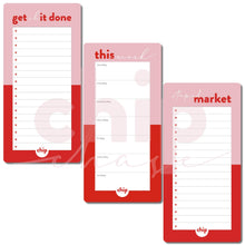Load image into Gallery viewer, SET OF 3 ~ Potty Mouth Planners ~ Magnetic Monthly Calendar, Meal Planner &amp; Lists, Weekly Planner - Chipchase Creative Studio
