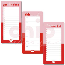 Load image into Gallery viewer, SET OF 3 ~ Potty Mouth Planners ~ Magnetic Monthly Calendar, Meal Planner & Lists, Weekly Planner - Chipchase Creative Studio