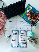 Load image into Gallery viewer, Magnetic Organisers ~ SET OF 3 ~ Aqua Leaves ~ Magnetic Monthly Calendar & Lists Set - Chipchase Creative Studio
