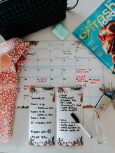 Load image into Gallery viewer, Magnetic Organisers ~ Set of 3 ~ Leaves & Feathers ~ Magnetic Monthly Calendar & Lists Set - Chipchase Creative Studio