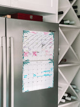 Load image into Gallery viewer, Magnetic Monthly Calendars ~ Set of 2 ~ Aqua Leaves