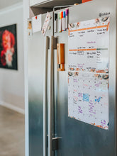 Load image into Gallery viewer, Magnetic Organisers ~ Set of 2 ~ Magnetic Monthly Calendar & Weekly Planner ~ Leaves & Feathers