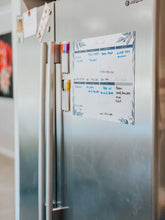 Load image into Gallery viewer, Magnetic Weekly Planner ~ Aqua & Gold Leaves