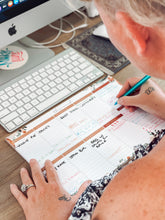 Load image into Gallery viewer, SET OF 3 ~ Magnetic Monthly Calendar, Meal Planner & A4 Desk Pad/Notepad- ~ Leaves & Feathers