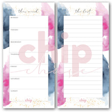 Load image into Gallery viewer, Magnetic Organisers ~ Twin Pack ~ Watercolour  ~ Magnetic Weekly Planner & List