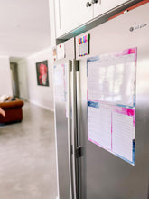 Load image into Gallery viewer, Magnetic Organisers ~ Set of 2 ~ Magnetic Monthly Calendar & Meal Planner ~ Watercolour - Chipchase Creative Studio