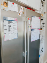 Load image into Gallery viewer, Magnetic Organisers ~ Set of 3 ~ Magnetic Monthly Calendar, Meal Planner & Chore Chart ~ Watercolour