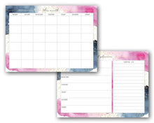 Load image into Gallery viewer, Magnetic Organisers ~ Set of 2 ~ Magnetic Monthly Calendar &amp; Meal Planner ~ Watercolour - Chipchase Creative Studio
