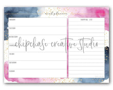 Load image into Gallery viewer, Magnetic Organisers ~ Set of 2 ~ Magnetic Monthly Calendar &amp; Meal Planner ~ Watercolour - Chipchase Creative Studio
