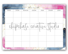 Load image into Gallery viewer, Magnetic Organisers ~ Set of 2 ~ Magnetic Monthly Calendar &amp; Meal Planner ~ Watercolour - Chipchase Creative Studio
