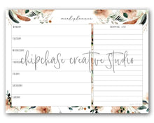 Load image into Gallery viewer, Magnetic Meal Planner ~ Leaves &amp; Feathers - Chipchase Creative Studio
