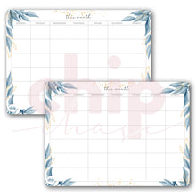 Load image into Gallery viewer, Magnetic Monthly Calendars ~ Set of 2 ~ Aqua Leaves
