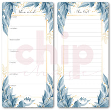 Load image into Gallery viewer, Magnetic Organisers Twin Pack  ~ Aqua Leaves  ~ Magnetic Weekly Planner &amp; List - Chipchase Creative Studio

