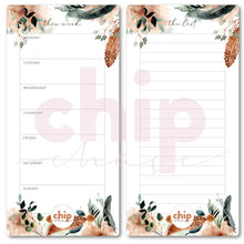 Load image into Gallery viewer, Magnetic Organisers ~ Twin Pack  ~ Leaves &amp; Feathers ~ Magnetic Weekly Planner &amp; List - Chipchase Creative Studio
