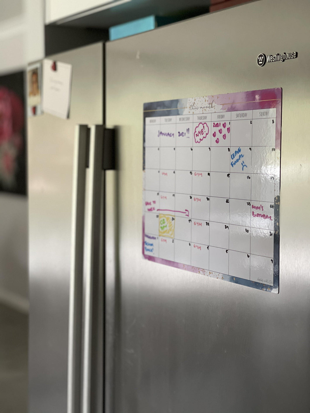 Magnetic Calendar Planner ~ Watercolour - Chipchase Creative Studio